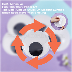 4 шт. самоклеящиеся пластиковые кабошоны с подвижными глазами DOLL-FH0001-04