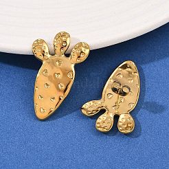 Серьги-гвоздики в форме моркови из нержавеющей стали 304&nbsp;EJEW-I320-13G