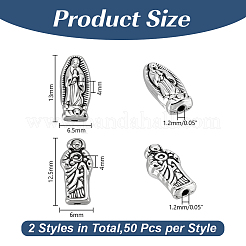 100шт 2 стиля бусины из сплава в тибетском стиле&nbsp;TIBEB-HY0001-17