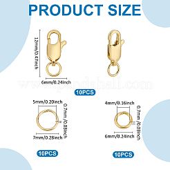 30 шт. 3 стиля соединительных колец из латуни и нержавеющей стали 304&nbsp;FIND-ME0001-80