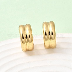 Двухслойные серьги-гвоздики из нержавеющей стали 201-й пробы в форме буквы С&nbsp;X-EJEW-Z151-11G-02