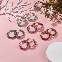 Серьги-кольца из натурального агата EJEW-JE04847