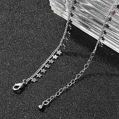 Стойка покрытие латунь звезда кисточка подвеска ожерелья для женщин NJEW-M048-02P