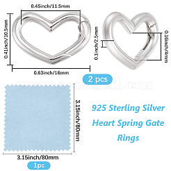 2 шт. 925 кольца-пружинки из стерлингового серебра&nbsp;STER-BBC0008-95