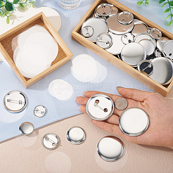 100 комплект 4 стилей diy сублимационная заготовка плоская круглая брошь набор для изготовления булавок&nbsp;DIY-TA0013-64