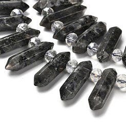 Нити бусин с двойным концом из натурального ларвикита G-H069-A06-01