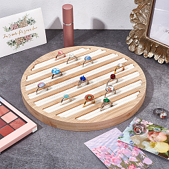 Плоские круглые бамбуковые кольца для пальцев с 8 слотом&nbsp;RDIS-WH0009-016A