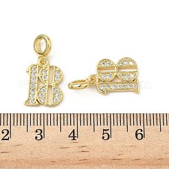 Латунные микро-паве прозрачные кубические цирконии номер 18 европейские подвески KK-K293-62G