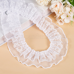 Плиссированная кружевная лента из полиэстера OCOR-WH0091-77A