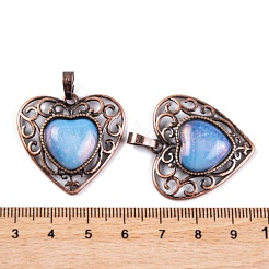 Подвески с синтетическим опалитом в форме персикового сердца&nbsp;G-G158-01-10