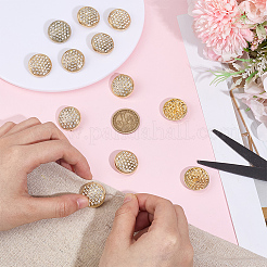 12 шт. пуговицы из сплава со стразами на ножке с 1 отверстиями ALRI-MA0001-01G