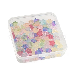 120шт 9 цвета прозрачные окрашенные распылением стеклянные бусины GLAA-FS0002-13