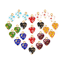 24 шт. подвески из стекла миллефиори 8 цветов PALLOY-PH01845