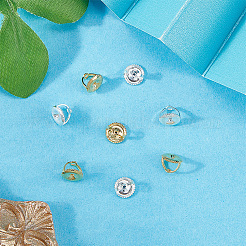 8 шт. 2 цвета 925 гайки для ушей из стерлингового серебра STER-BBC0008-36