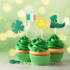 День святого патрика клевер бумажные украшения для торта&nbsp;AJEW-WH20022-29A