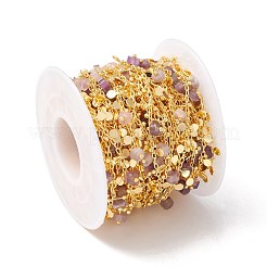 Цепочки из бисера колонны из натурального аметиста CHC-K012-01G-02