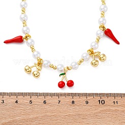 Ожерелья из латунных бусин с микропаве из прозрачного кубического циркония NJEW-Z059-04G-05