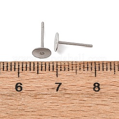 Устойчивая к потускнению хирургическая нержавеющая сталь 316 плоская круглая пустая закрепка для сережек-гвоздиков&nbsp;X-STAS-R073-06