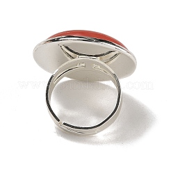 Вишневое кварцевое стекло круглые регулируемые кольца&nbsp;RJEW-K371-09S-23