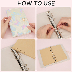 Тканевые обложки для книг с застежкой-молнией на 6 кольцо&nbsp;AJEW-WH20042-08B