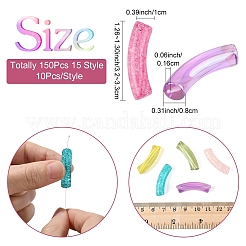 150 шт. 15 разноцветных разноцветных акриловых бусины с радужным отливом&nbsp;OACR-YW0003-19