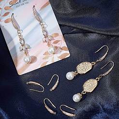 10 шт. латунные крючки для сережек с микропаве из кубического циркония&nbsp;KK-BBC0004-92