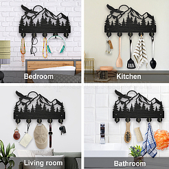 Настенные вешалки из дерева и железа HJEW-WH0055-114