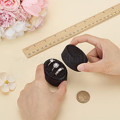 3-слотовые бархатные упаковочные коробки для колец&nbsp;CON-WH0086-216