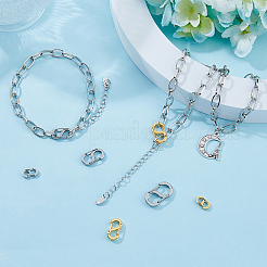 10 шт. 10 стиля застежки-кнопки из нержавеющей стали AJEW-FI0001-04