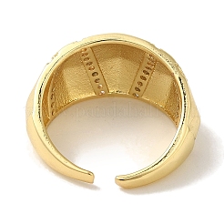 Кольцо-манжета из латуни с микропаве из кубического циркония RJEW-P104-11G