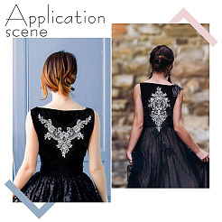 2 шт. отделка воротника из полиэстера с компьютерной вышивкой в 2 стилях AJEW-BC0007-06