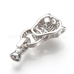 Латунные микро проложить кубического циркония раз за застежками&nbsp;ZIRC-S058-02P