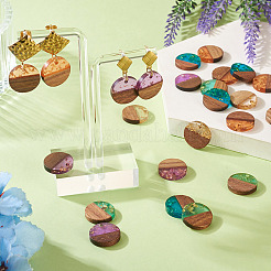 20шт 5 цвета подвески из смолы и ореха&nbsp;RESI-TA0004-43