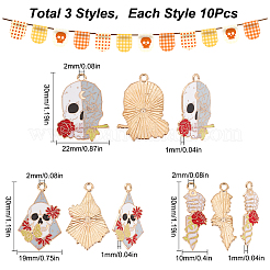 30 шт. 3 стильные подвески из эмали на Хэллоуин&nbsp;ENAM-SC0003-13