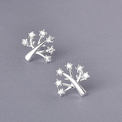 925 серьги-гвоздики в форме дерева из стерлингового серебра с микропаве из прозрачных кубических цирконий&nbsp;FS-WG69278-01