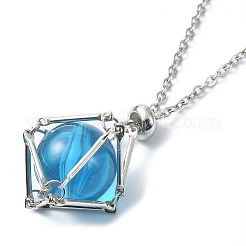 Устойчивый к потускнению плетеный мешочек из нержавеющей стали 304 в технике макраме&nbsp;NJEW-TA00079-01