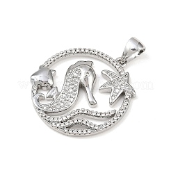 Подвески из морской латуни с микропаве из кубических цирконий&nbsp;LS-KK-K411-04B-P