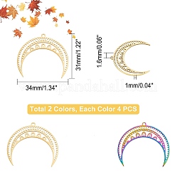 8 шт. 2-цветное ионное покрытие (IP) 201 подвески из нержавеющей стали&nbsp;STAS-DC0006-19
