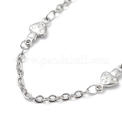 Ожерелье из не тускнеющей нержавеющей стали 304 с грибовидными звеньями NJEW-K249-03P