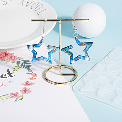 6шт серьги в форме геометрической Молды своими руками из силиконовой смолы&nbsp;DIY-CD0001-27