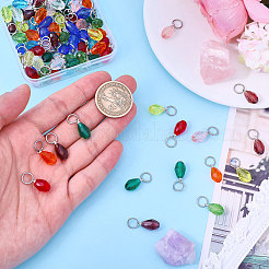 100шт 10 цвета стеклянные подвески PALLOY-CA00033