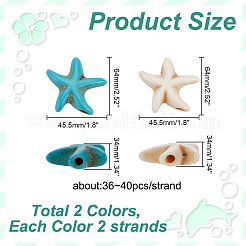 4 нить 2 цвета синтетических бирюзовых бусин нити&nbsp;TURQ-AR0001-44