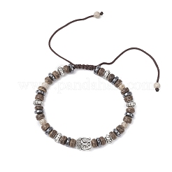 Браслеты из плетеных бусин из натурального майфанита BJEW-JB12547