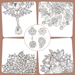 4 шт. 4 шт. брошь-булавка в виде цветка со стразами JEWB-AN0001-04