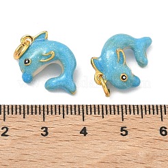 Подвески из сплава с эмалью в виде морских животных&nbsp;ENAM-B037-10G-02