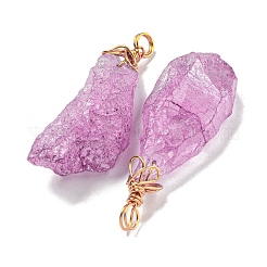 Гальванические большие подвески из необработанного натурального кварца с кристаллами&nbsp;G-A229-02G-07