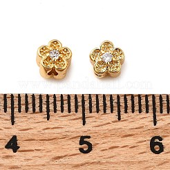 Латунные микро проложить кубического циркония бусы KK-D407-14G