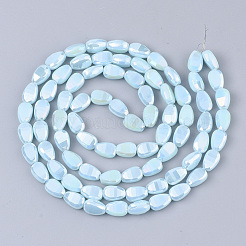 Гальванизировать непрозрачные сплошной цвет стеклянные бусы пряди&nbsp;EGLA-T020-02D