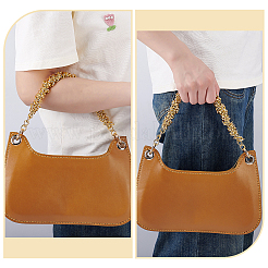 Ручки для сумок из цинкового сплава с витыми кольцами и цепочкой&nbsp;FIND-WH0436-47G