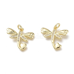 Латунные микропаве прозрачные подвески с фианитом ZIRC-Q024-09G